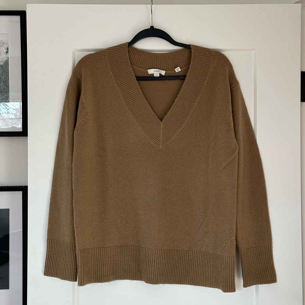 Tan V-Neck Sweater - Picture 5 of 12